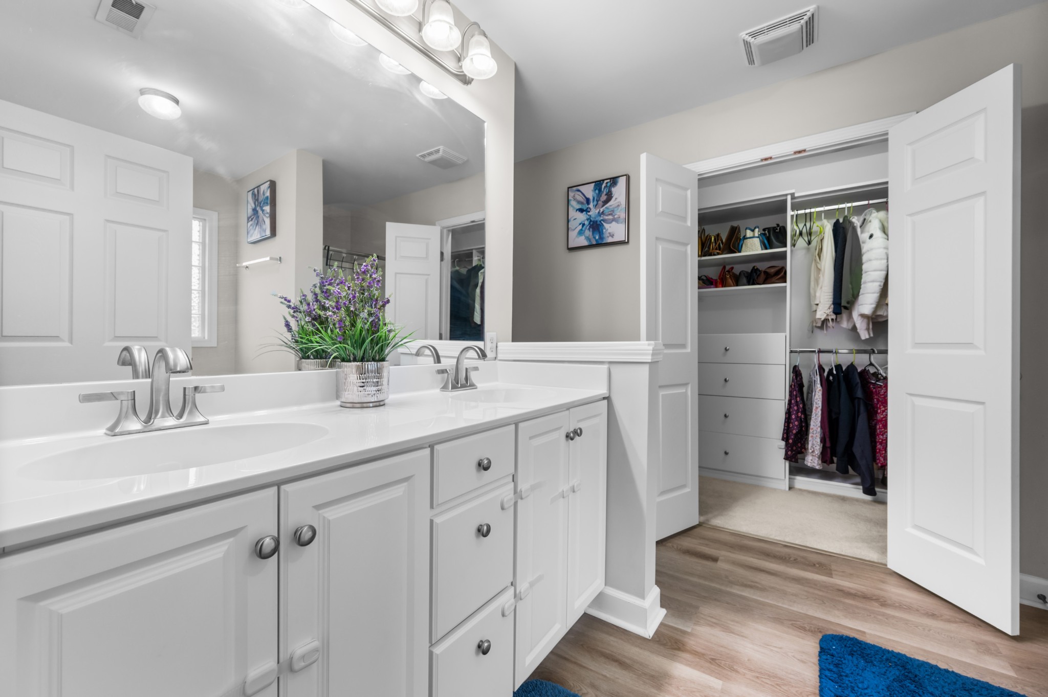 2601 Danbury Circle Spring Hill, TN 37174 - Photo 14 of 31 a spacious bathroom with a double vanity sink and a mirror