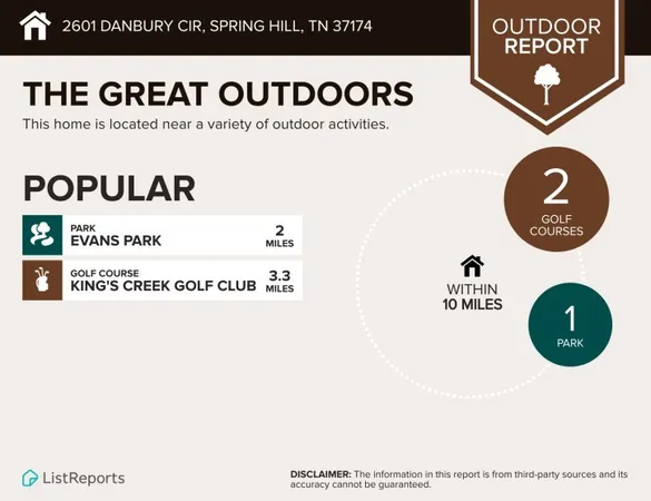 $485,000 | 2601 Danbury Circle, Spring Hill, TN 37174