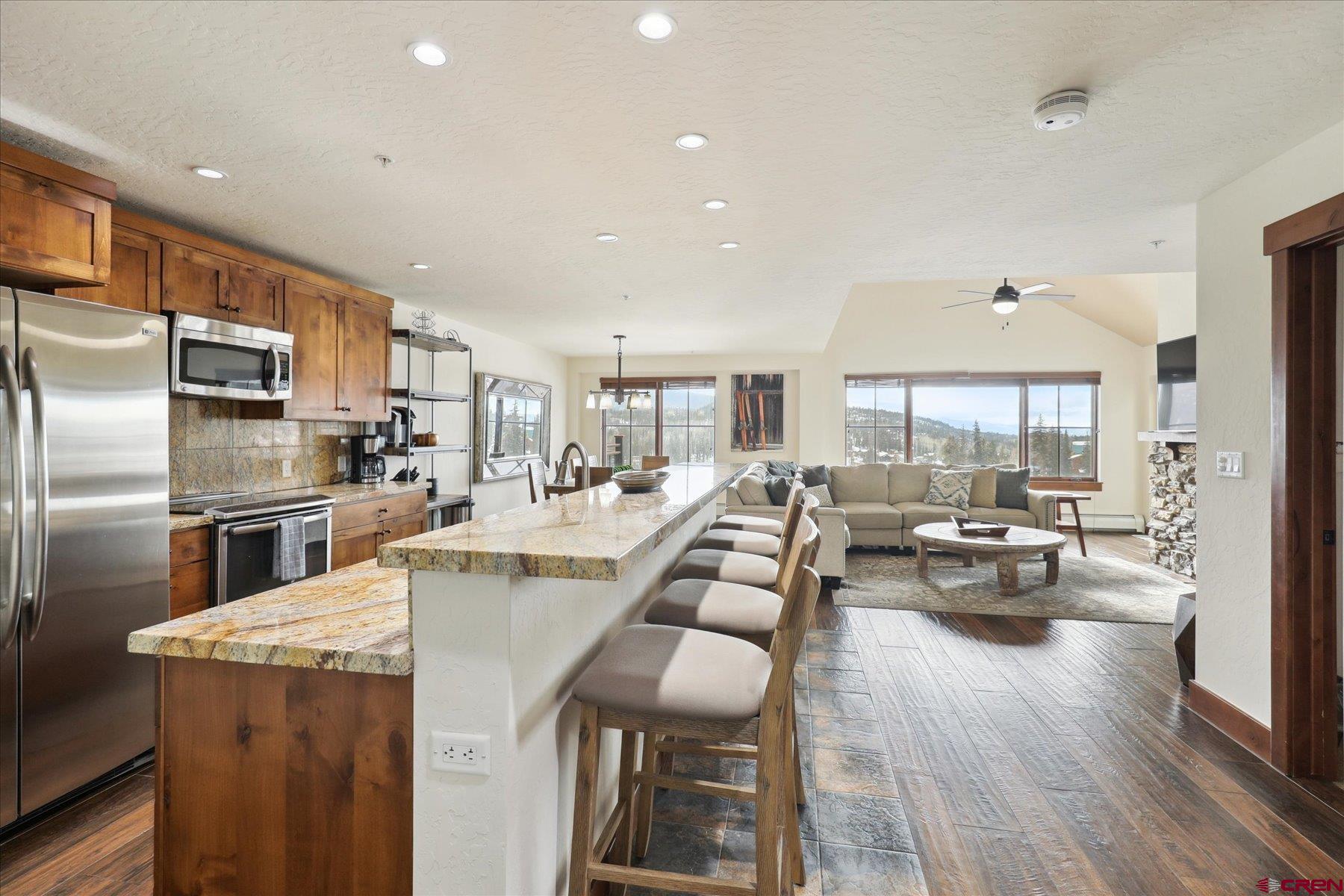 24 Sheol Street, Unit R505 Durango, CO 81301 - Photo 5 of 36 a kitchen with sink refrigerator and large counter top space