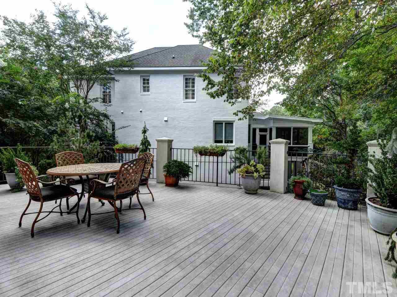 302 Marlowe Road Raleigh, NC 27609 - Photo 24 of 25 Trex decking, decorative columns, wrought iron railing