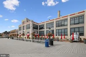 a front view of a building with street