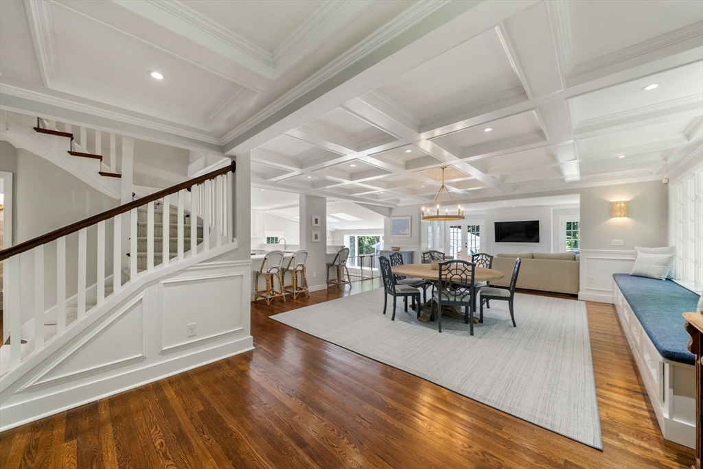 53 Windsor Road Wellesley, MA 02481 - Photo 4 of 42 a view of a dining room with furniture window and wooden floor