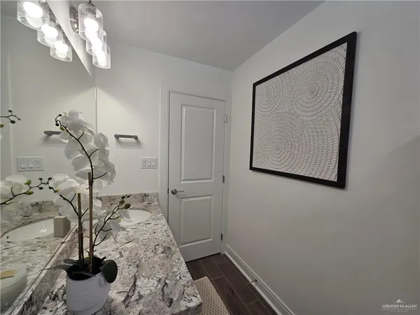 a view of a room with rack on the wall