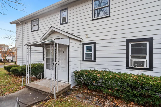 a view of backyard of house