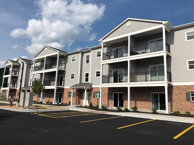 a front view of a building