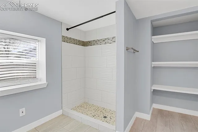 a bathroom with a shower
