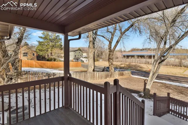 a view of city from a balcony