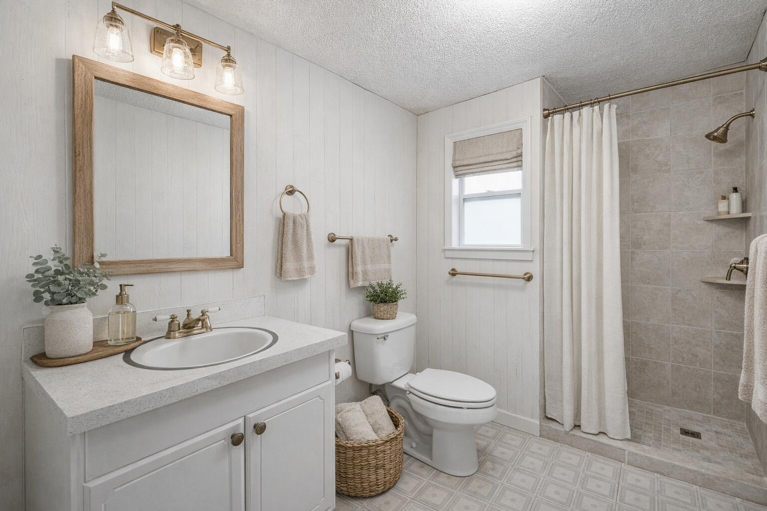 4758 Boutwell Road Laurel Hill, FL 32567 - Photo 15 of 20 a bathroom with a toilet sink and shower
