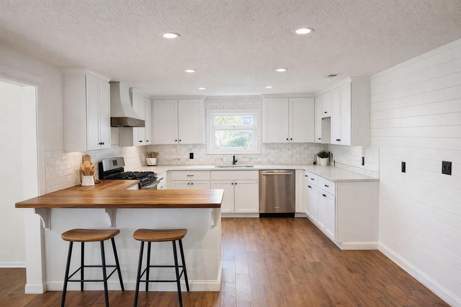 4758 Boutwell Road Laurel Hill, FL 32567 - Photo 10 of 20 a kitchen with a sink cabinets and wooden floor