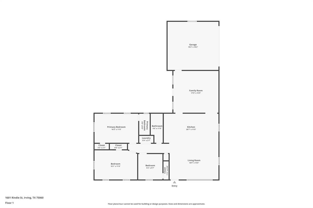 1601 Rindie Street Irving, TX 75060 - Photo 29 of 29 a picture of a floor plan