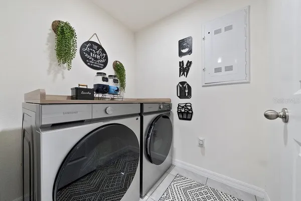 a close view of washer and dryer