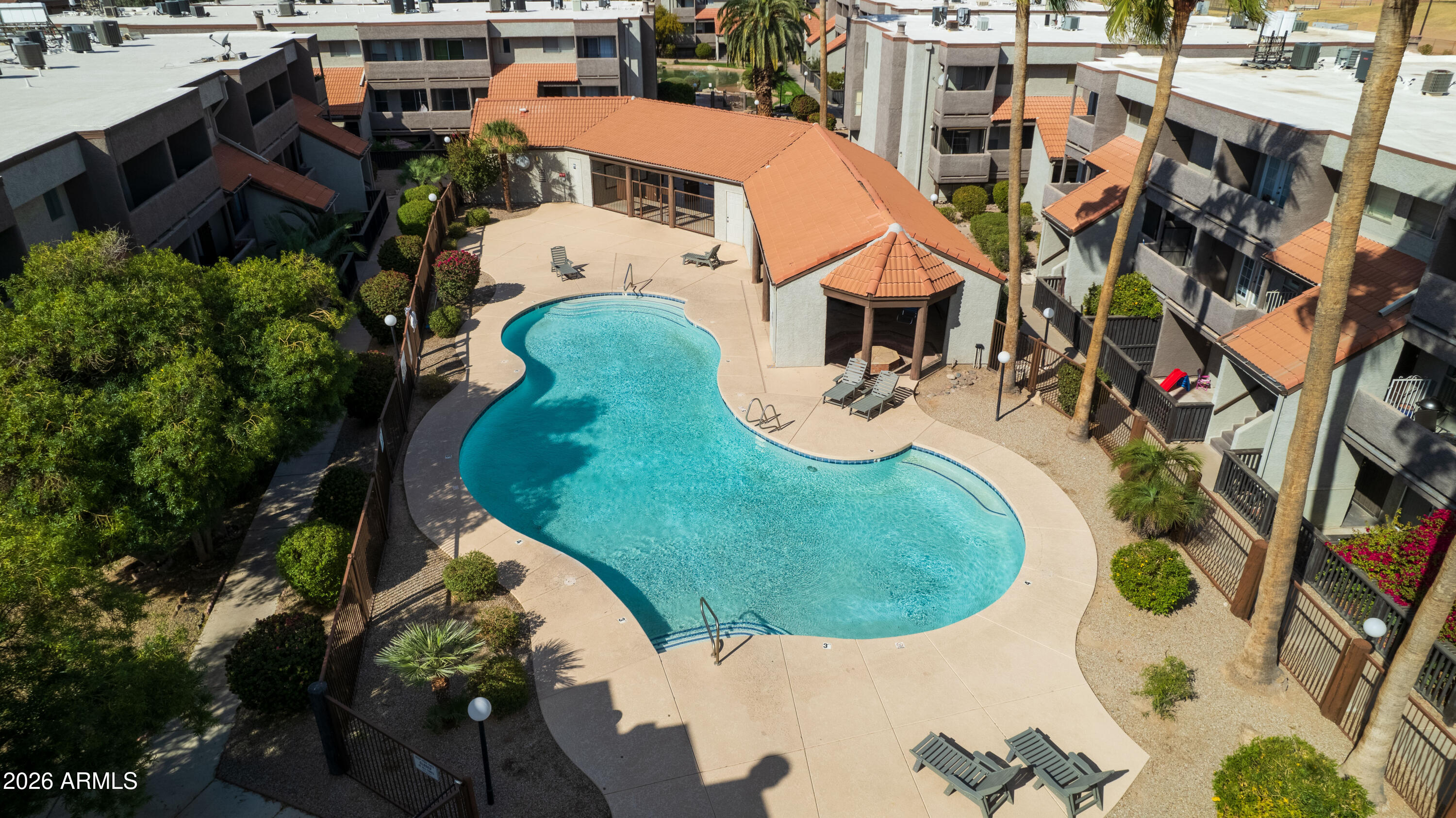 1645 West Baseline Road, Unit 2110 Mesa, AZ 85202 - Photo 17 of 17 an aerial view of a swimming pool