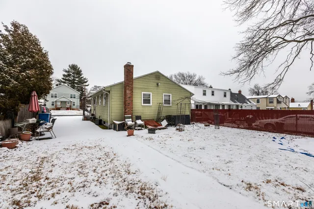 a view of a outdoor space with a snow on the road