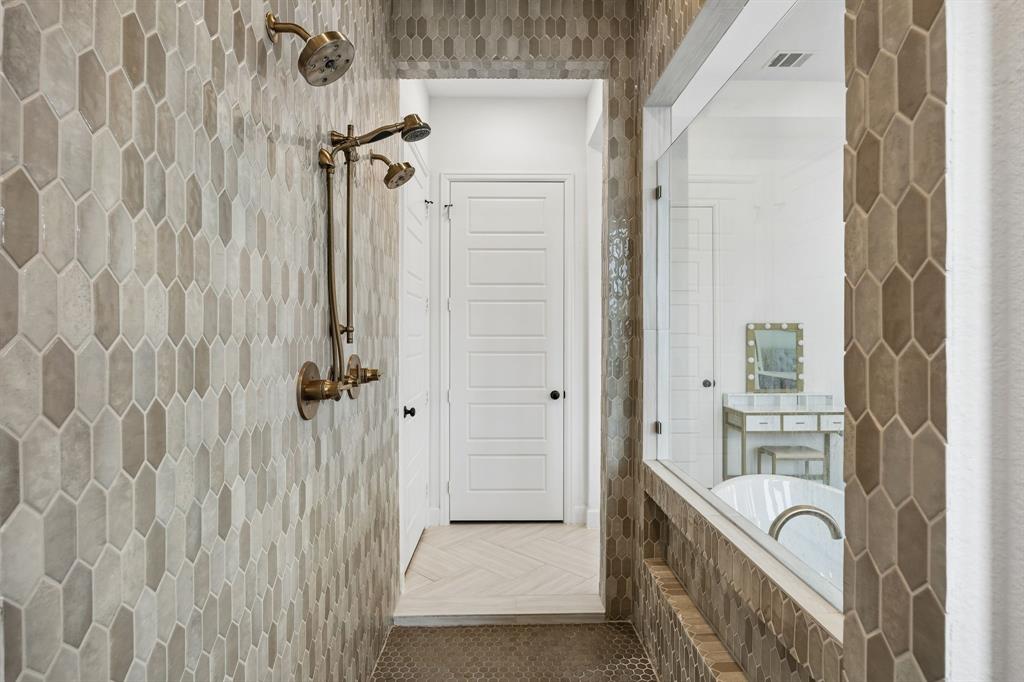 1908 Lotus Court Haslet, TX 76052 - Photo 22 of 40 Massive Walk-In Shower With Custom Tile And Dual Shower Heads