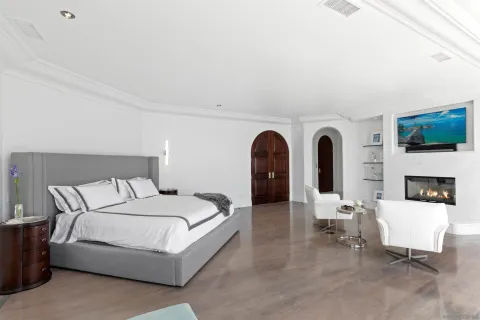 a room with a table and chairs