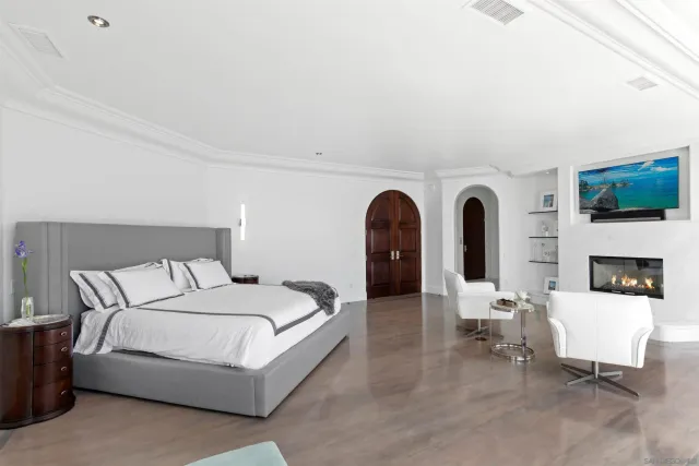 a room with a table and chairs