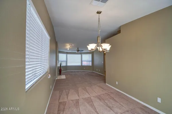 a view of a livingroom with a chandelier