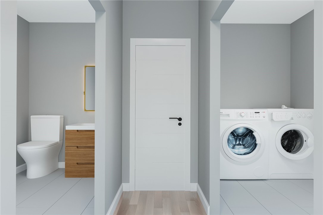 Virtual rendering
 powder room and laundry room