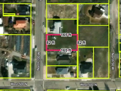 532 North 100 West, Unit 2 Tooele, UT 84074 - Photo 12 of 13 Property Boundary Map. Illustrating the dimensions and location of the property within a larger area