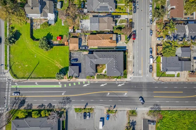 an aerial view of multiple house
