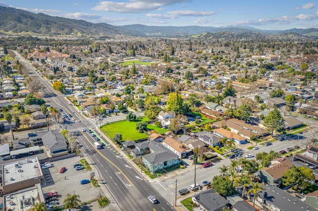 an aerial view of a city with lots of residential buildings