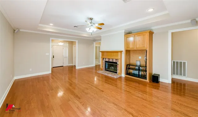 a view of a livingroom with a fireplace