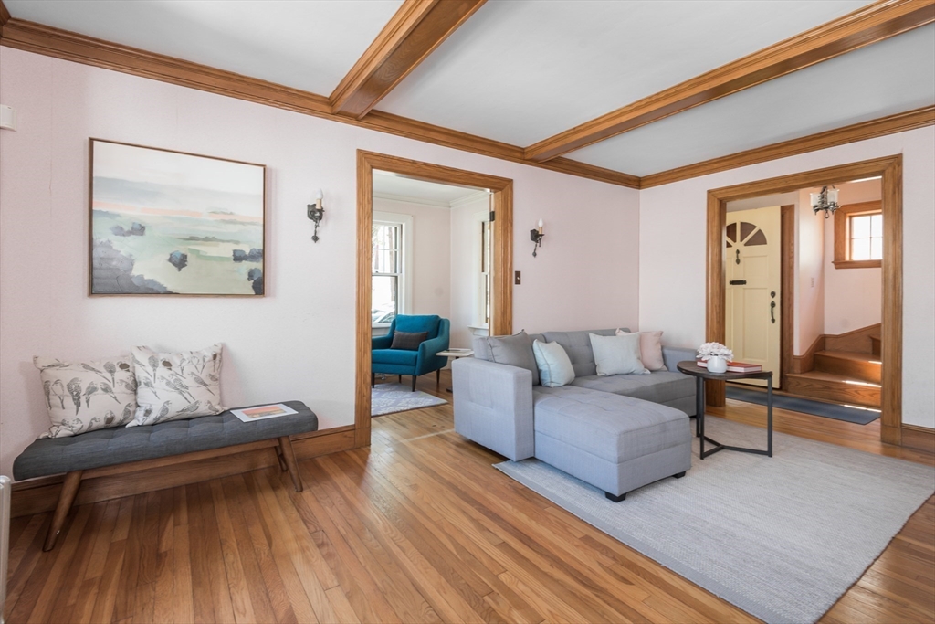 23 Argyle Road Arlington, MA 02476 - Photo 6 of 39 a living room with furniture and a wooden floor