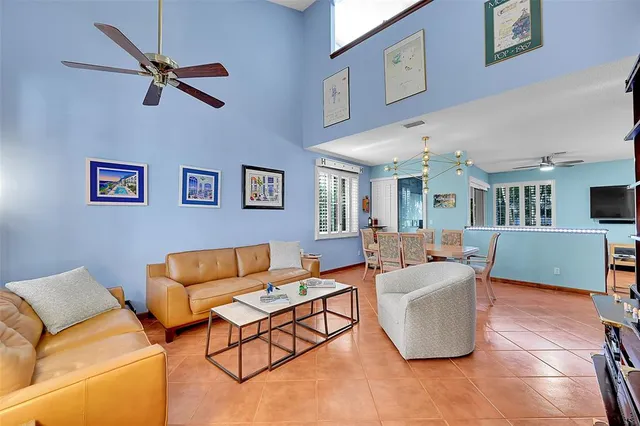 a living room with furniture