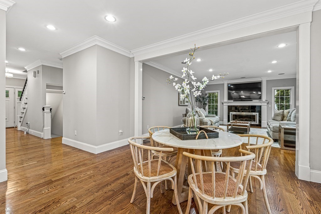 7 Pinevale Avenue Wellesley, MA 02482 - Photo 13 of 34 a dining room with furniture and wooden floor