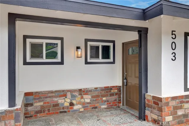 a view of front door of house