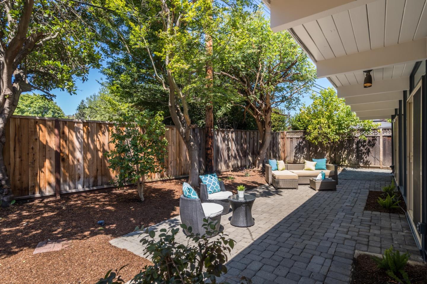 3924 Louis Road Palo Alto, CA 94303 - Photo 31 of 37 a view of a backyard with sitting area