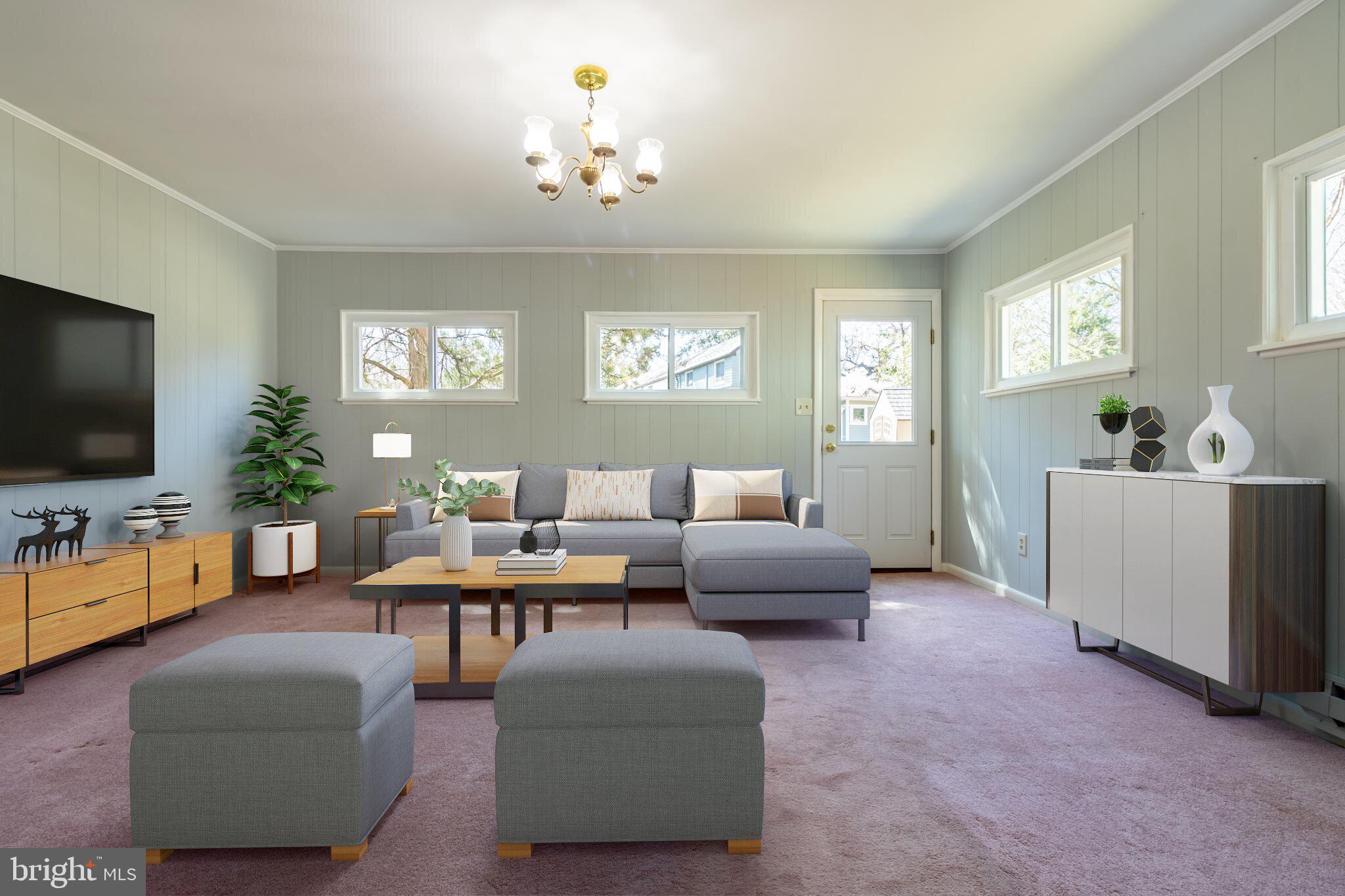 Rear addition virtually staged