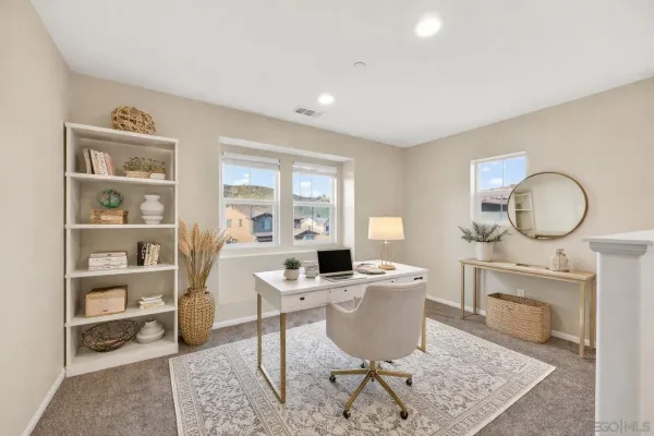 a living room with furniture a rug and a fireplace