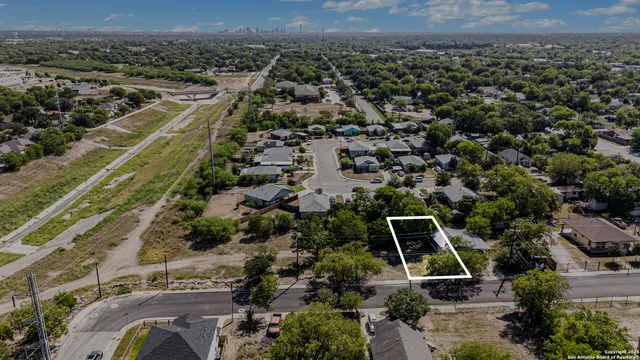 an aerial view of multiple house