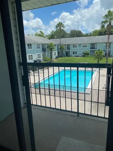 a view of city from a balcony