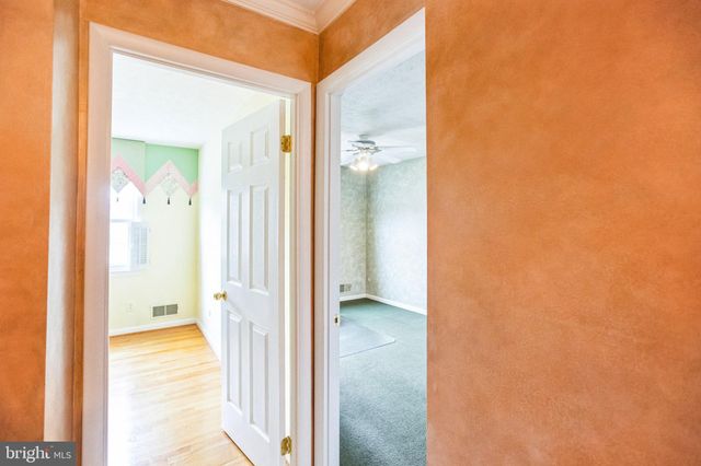 a view of a bathroom with a shower and a door