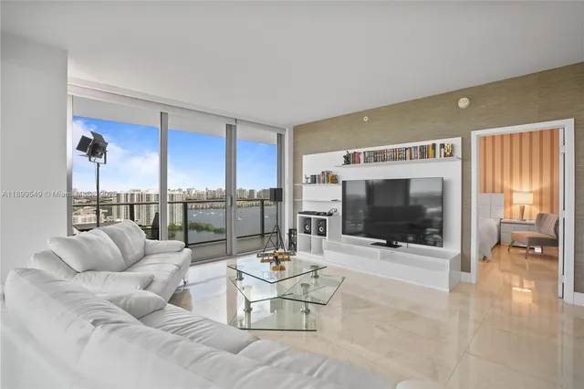 a living room with furniture