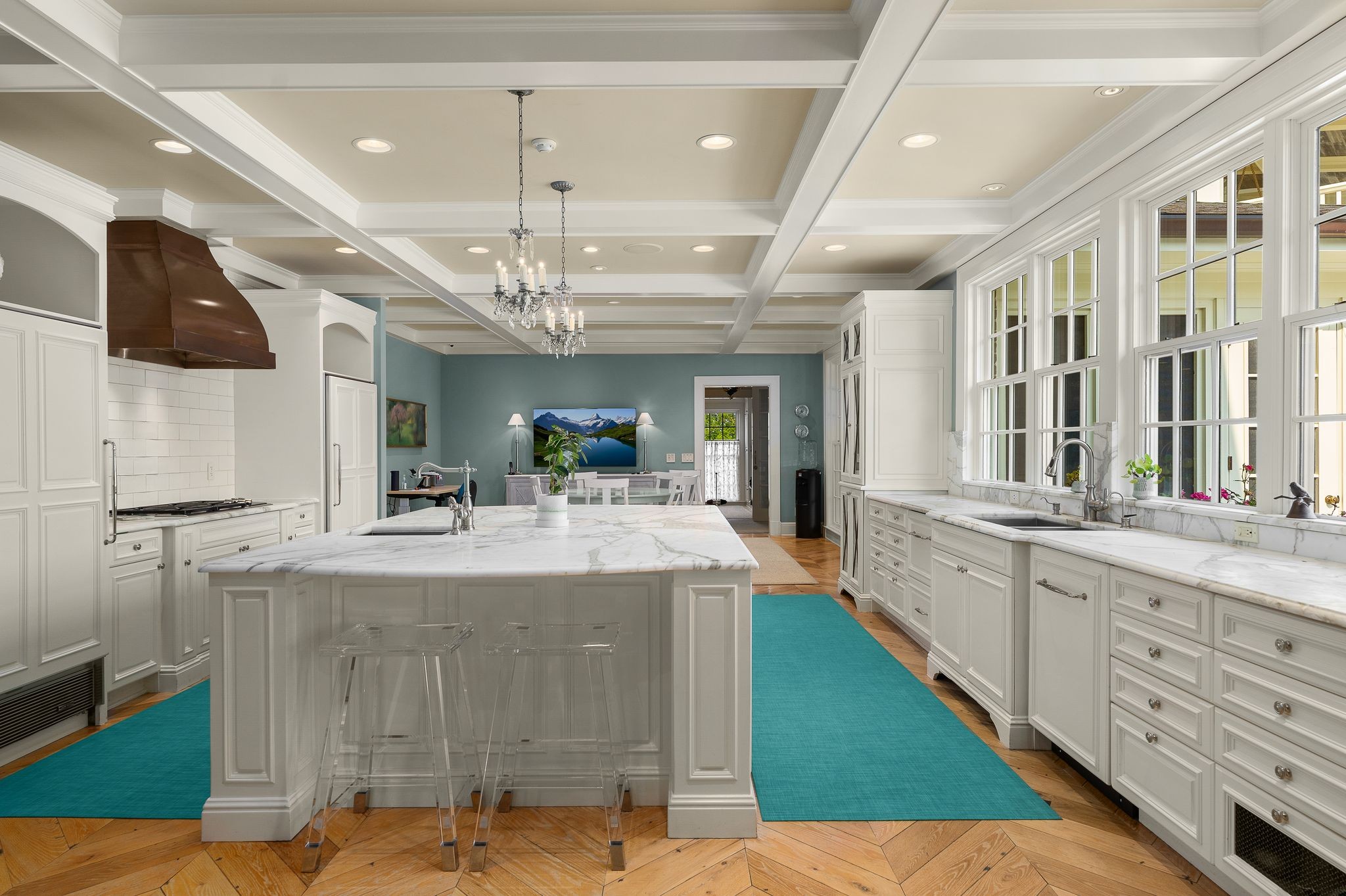 1577 Moran Road Franklin, TN 37069 - Photo 35 of 70 a view of a kitchen with kitchen island a sink and living room view