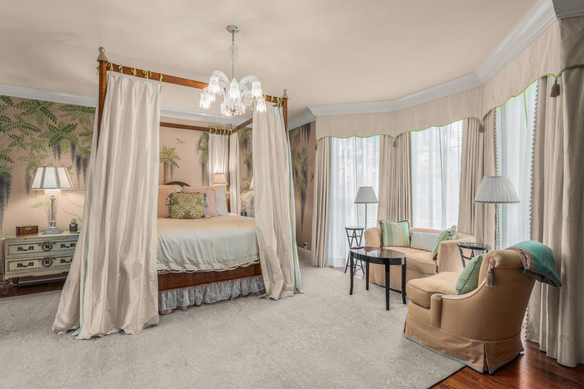 1577 Moran Road Franklin, TN 37069 - Photo 45 of 70 a spacious bedroom with a bed and a chandelier