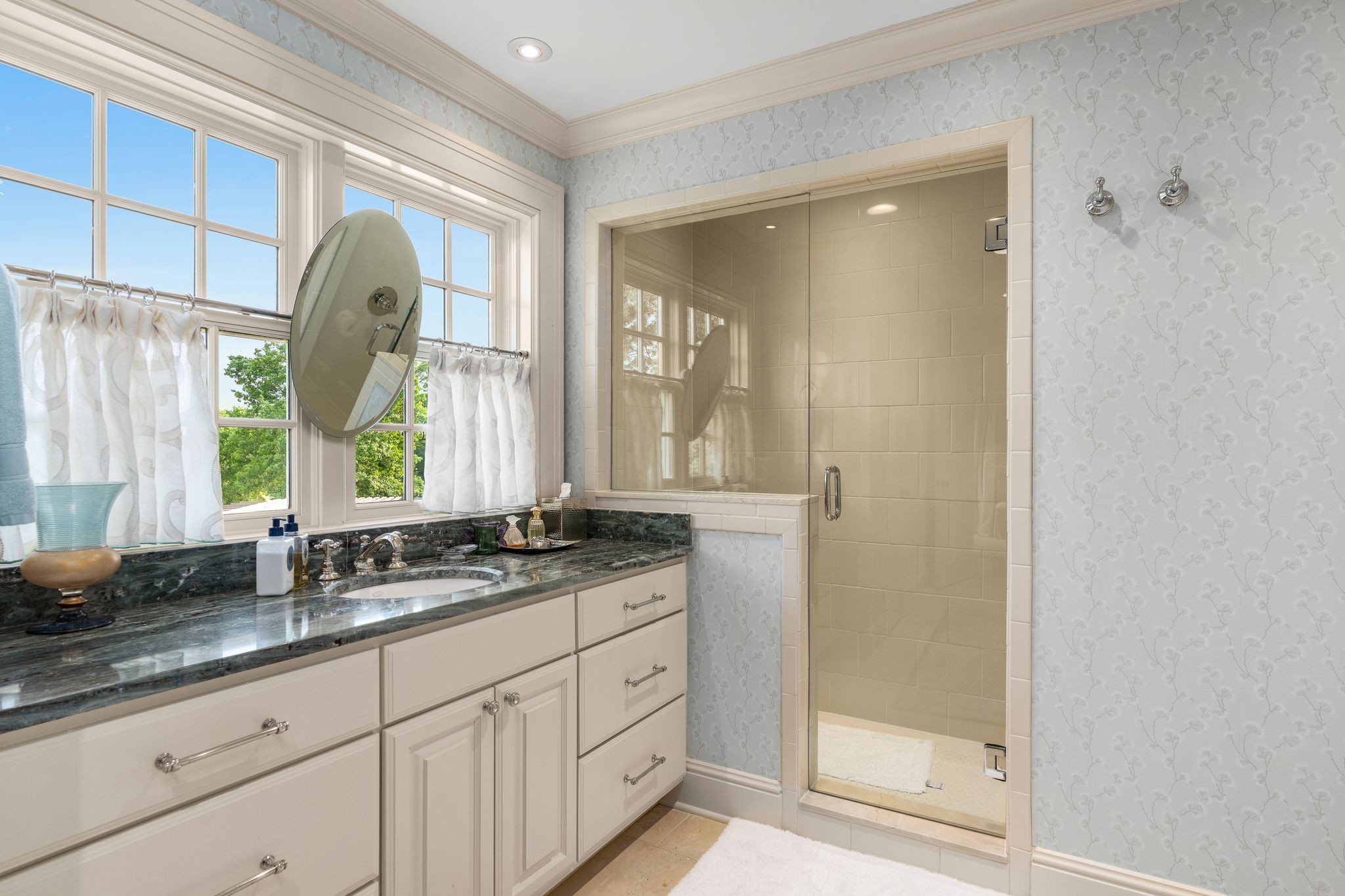 1577 Moran Road Franklin, TN 37069 - Photo 59 of 70 a bathroom with a granite countertop sink mirror and double