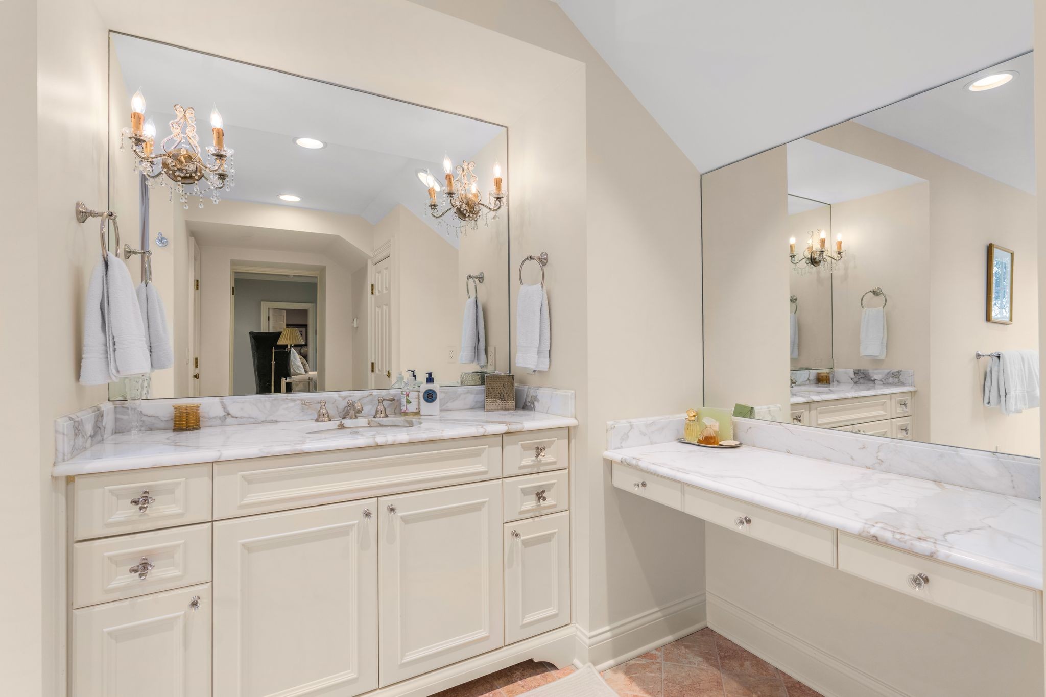 1577 Moran Road Franklin, TN 37069 - Photo 61 of 70 a bathroom with a granite countertop sink double vanity and a mirror