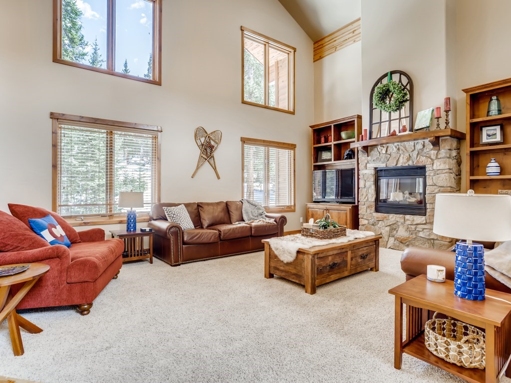 344 Rena Road Breckenridge, CO 80424 - Photo 3 of 32 Comfy living room with gas fireplace.