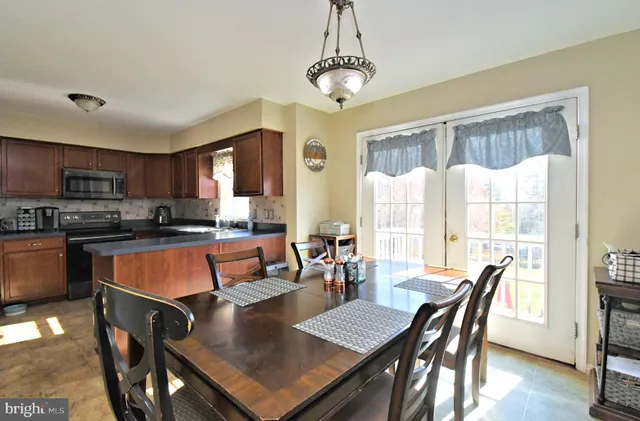 a view of a workspace with kitchen