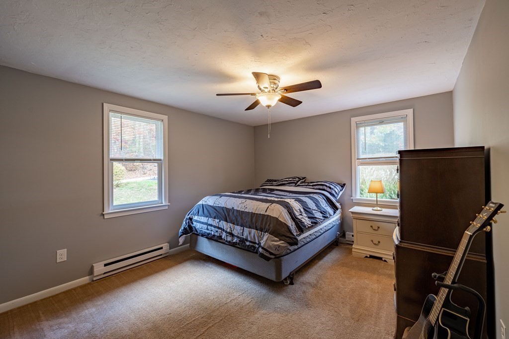 198 Lower Gore Road Webster, MA 01570 - Photo 18 of 41 a bedroom with a bed and a flat tv screen on the dresser