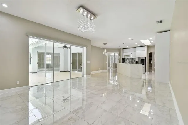 a white tub sitting in a bathroom
