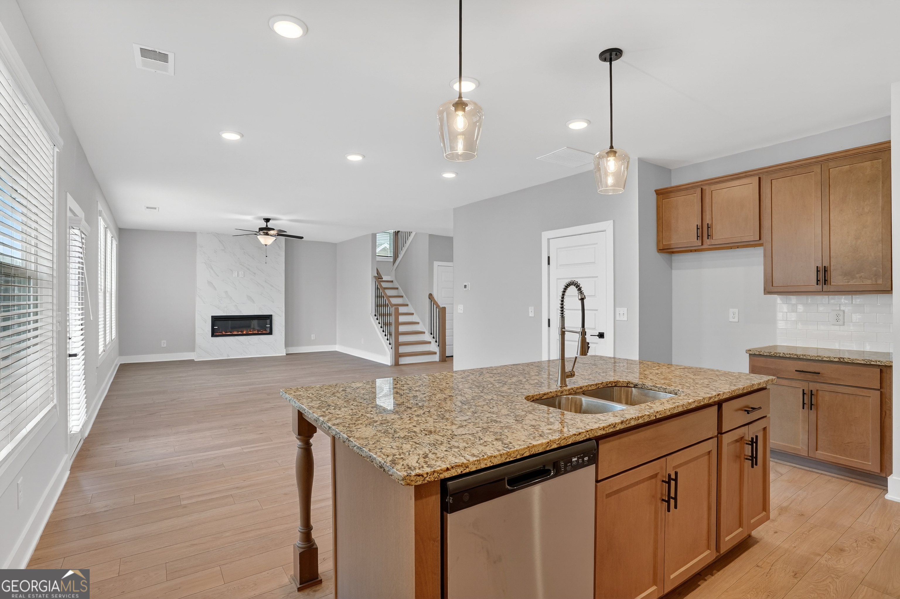 611 Villa Rica Springs Villa Rica, GA 30180 - Photo 9 of 35 Oversized island in kitchen overlooking the family room