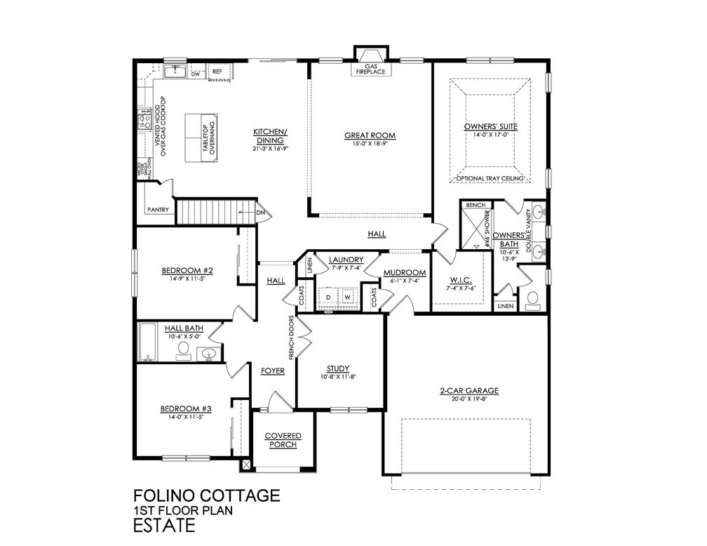 5014 Waterfall Drive, Unit 15 Emmaus, PA 18049 - Photo 2 of 2 Visualize your future in this thoughtfully designed Folino Cottage 1st-floor plan, offering generous living spaces and practical layouts.