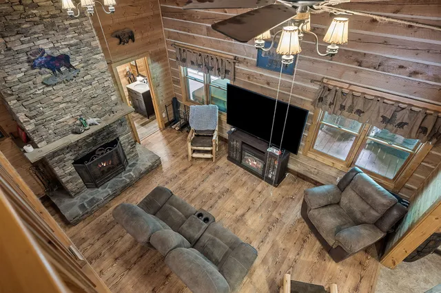 a backyard of a house with lots of green space and plants