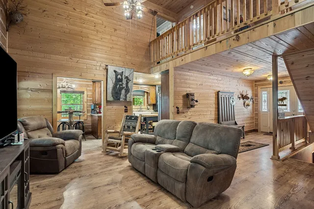 a view of a yard with an outdoor space