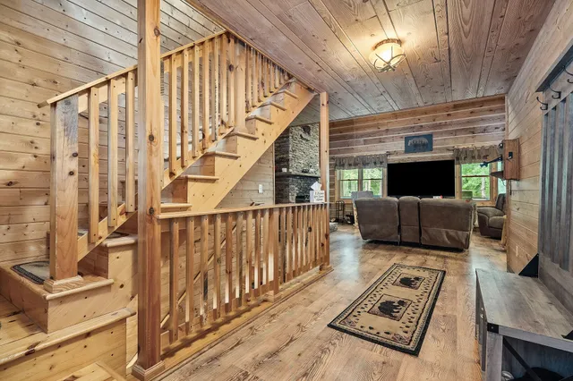 a view of a table and chairs in the garden